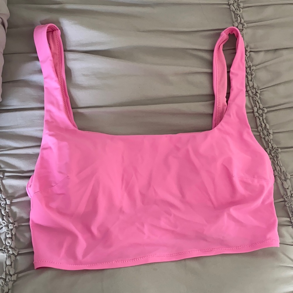 aerie pink longline bikini top